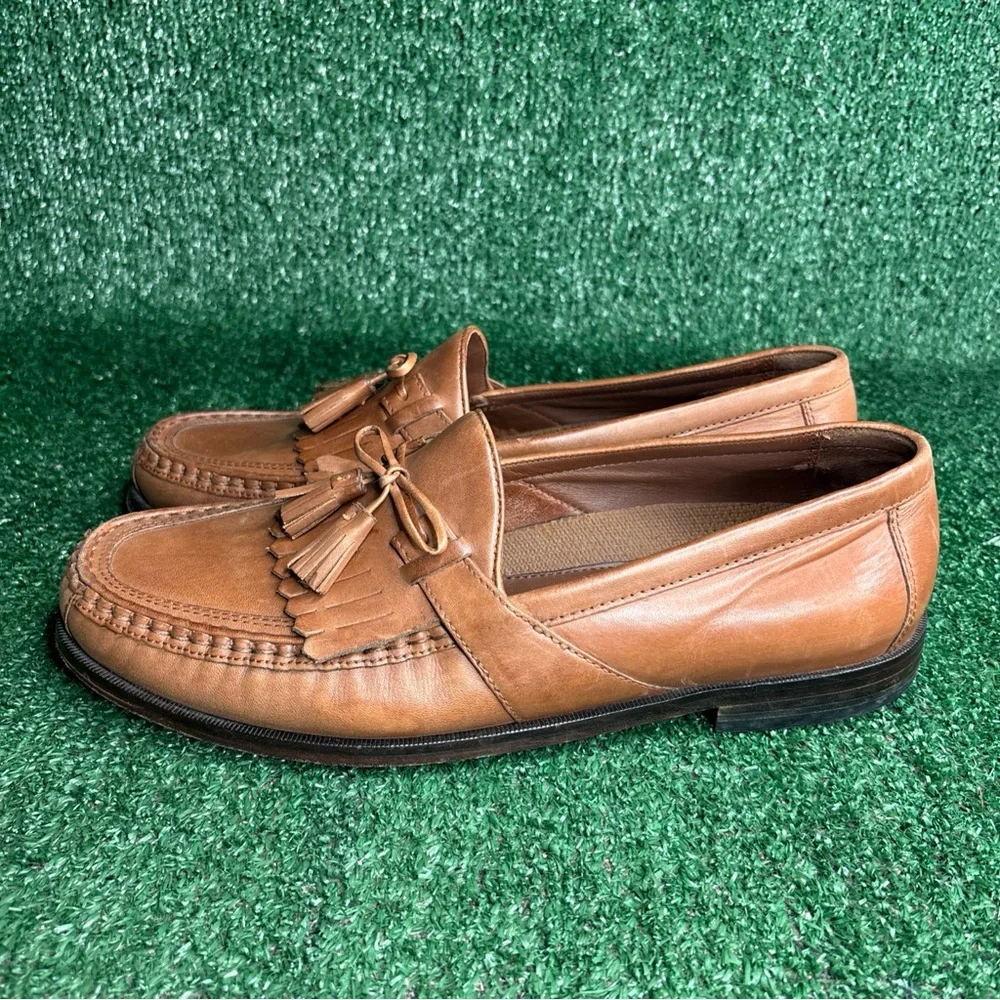 Johnston & Murphy Slip On Tassel Dress Loafers‎ Brown Mens Size 11.5 M